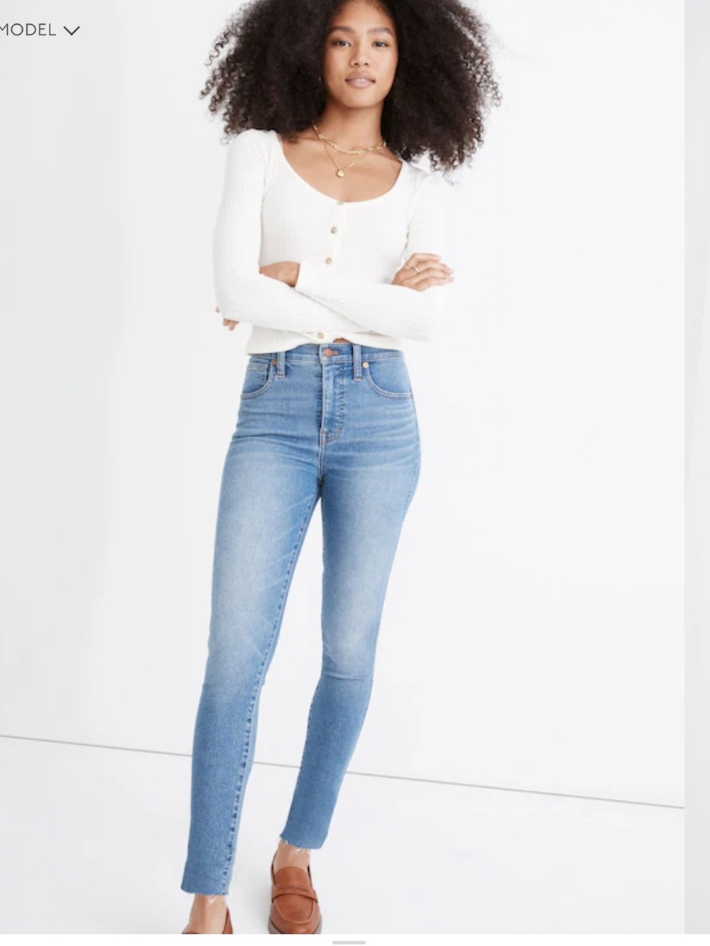 Madewell High-Rise Skinny Jeans in Light Blue Wash